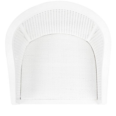 Parsons White Wood & Cane Transitional Arm Chair