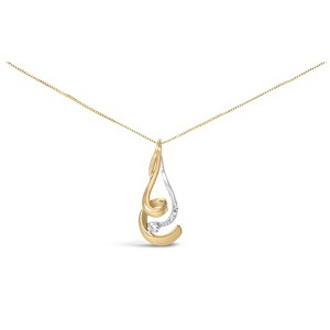 Haus of Brilliance Espira 10K Two-Tone Gold 1/10 cttw Round Cut Diamond Swirl Pendant Necklace - 1 of 4