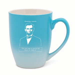 Elanze Designs The Best Way To Predict The Future Is Create It Two Toned Ombre Matte 10 ounce New Bone China Coffee Tea Cup Mug, Teal and White - 1 of 4