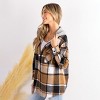 Women's Plaid Drawstring Hooded Jacket - Cupshe - 2 of 4