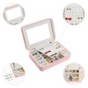 Unique Bargains Girls Travel Portable PU Leather Jewelry Organizer Case with Mirror - 3 of 4