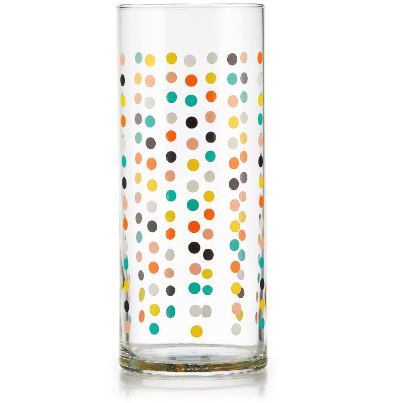 Libbey Vintage Flower Power Party Dots Cooler Glasses, 16-ounce, Set of 4, 3 of 5
