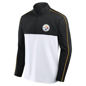 NFL Pittsburgh Steelers Men's Lightweight 1/4th Zipped Hooded Sweatshirt - 1 of 3