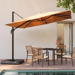 YARDGRACE Patio Umbrella Outdoor, 9/10 Feet Cantilever Umbrella Aluminum Offset Umbrella with 360-degree Rotation - 1 of 4