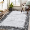Washable Modern Bordered Rug Non Slip Low Pile Rug Soft Throw Floor Cover Foldable Indoor Carpet for Living Room Bedroom - 3 of 4