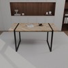NicBex 51"/55.1"/47"/59" Modern Rectangle Dining Table for 4 Seaters,Kitchen Table with Glass/MDF Tabletop and Metal Legs for Kitchen - 2 of 4