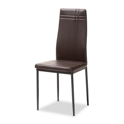Matiese Brown Faux Leather Parsons Dining Chair Set