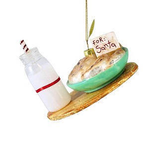 Cody Foster 4.0 Inch Cookies For Santa Christmas Tree Ornament , Glass Milk Chocolate Chip (1PC) - 1 of 4