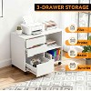 FDW 3 Drawer Lateral File Cabinet Mobile File Cabinet with Open Storage Shelves Office Printer Stand & Under-Desk Organizer with Wheels - 3 of 4