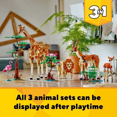 LEGO Creator 3 in 1 Wild Safari Animals Set, Giraffe, Gazelles or Lion Toy 31150_4