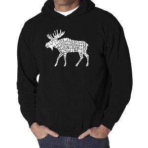LA Pop Art Men's Word Art Hooded Sweatshirt - Moose - 1 of 4