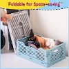 VUSIGN 4 Pack Foldable Storage Bins, Stackable Plastic Storage Crates for Home Office, Folding Storage Basket Containers - 3 of 4
