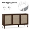 Okak Modern Sideboard Cabinet with 3 Rattan Doors, Storage Cabinet with 5 Legs, Kitchen Pantry Cabinet for Living Room, Entryway, Brown - 2 of 4