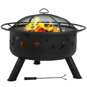 Sunnydaze Outdoor Camping or Backyard Round Cosmic Stars and Moons