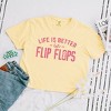 Simply Sage Market Women's Life Is Better in Flip Flops Short Sleeve Relaxed Fit Cropped Graphic Tee - 3 of 3