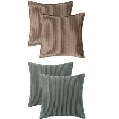 REGALWOVEN 4 Pcs Solid striped Modern Couch Sofa Home Pillow Covers 18" x 18"