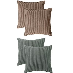 REGALWOVEN 4 Pcs Solid striped Modern Couch Sofa Home Pillow Covers 18" x 18" - 1 of 4