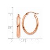 Black Bow Jewelry 3.75mm x 26mm Polished 14k Rose Gold Domed Oval Tube Hoop Earrings - 4 of 4