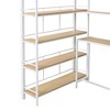 NicBex Twin Size Bunk Bed with Desk Metal Frame Bed Frame with Storage Racks, Stairs, Guardrails, No Box Spring Required, Space Saving, White - 4 of 4