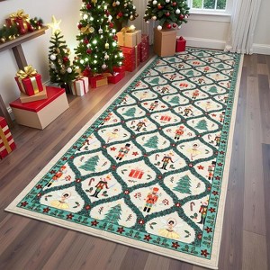 Christmas Area Rugs Washable Rug Nutcrackers Merry Christmas Rugs for Living Room Bedroom - 1 of 4