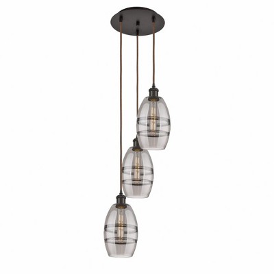 Vaz - 3 Light Cord Hung Multi Pendant In Industrial Style-25.13 Inches Tall and 12.38 Inches Wide