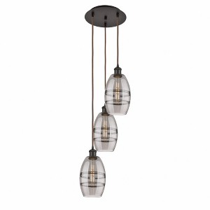 Vaz - 3 Light Cord Hung Multi Pendant In Industrial Style-25.13 Inches Tall and 12.38 Inches Wide - 1 of 1