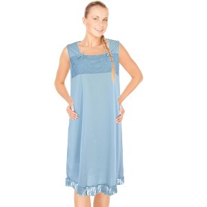JEFFRICO Womens Sleeveless Nightgowns Sleepwear Soft Pajama Dress Nightshirts - 1 of 4