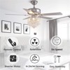 Ludomide Crystal Ceiling Fan with Lights Modern Chandelier Fan with Remote Chrome Reversible Fan Light Fixture for Bedroom Dining Room 52" - 2 of 4