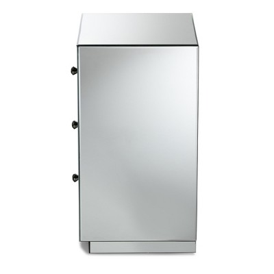Lina Silver Mirrored 3-Drawer End Table