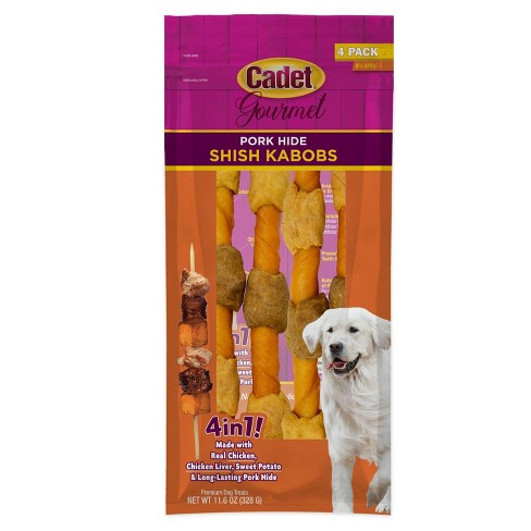 Cadet Xl Pork Hide Shish Kabobs With Chicken Sweet Potato And Liver Flavor Dog Treats 11.6oz 4ct Target