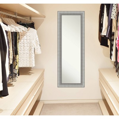 Elegant Brushed Pewter Rectangular Full-Length Door Mirror