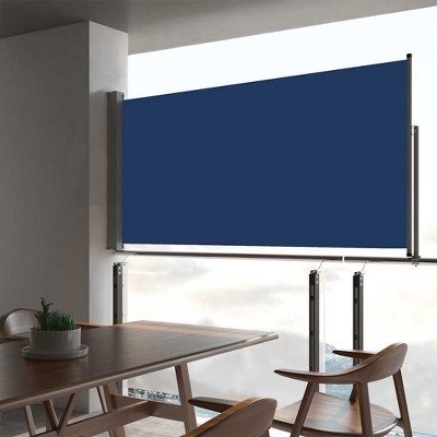 vidaXL Patio Retractable Side Awning 31.5"x118.1" Blue