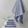 SEVOBAL Bath Towel and Washcloth Sets Feather Touch Antimicrobial Towel Set with Premium Softness for Bathroom Use, Blue, 14.17"*10.24"*8.27" - 3 of 4