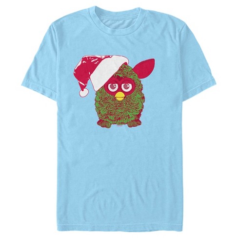 Men s Furby Christmas Furry Green Santa T shirt Target