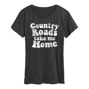 Women's - Instant Message - Country Roads Take Me Home Short Sleeve Graphic T-Shirt - 1 of 4