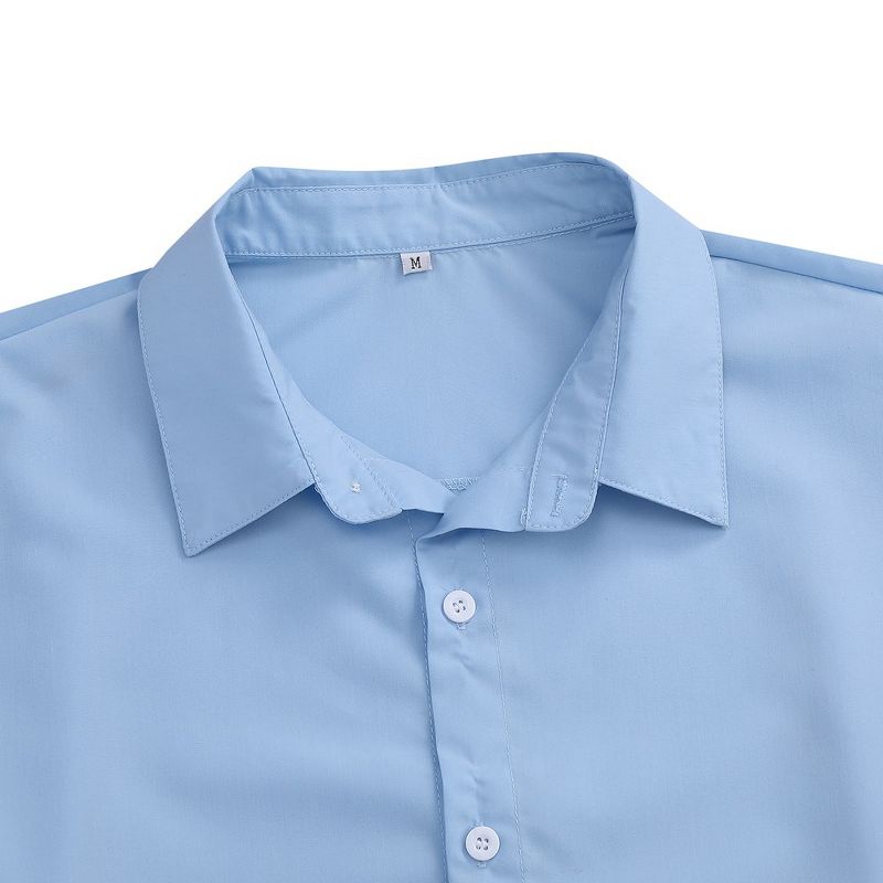 Men's Muscle Shirts Short Sleeve Button Up Shirt Slim Fit Dress Shirts, 4 of 6