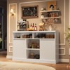 Modern Coffee Cabinet, Coffee Bar Cabinet with Storage, Fluted Coffee Cabinet with 2 Doors, White Wine Cabinet with Adjustable Shelves - 4 of 4