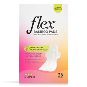 Flex Bamboo Super Ultra Thin Pads - 26ct - 1 of 4