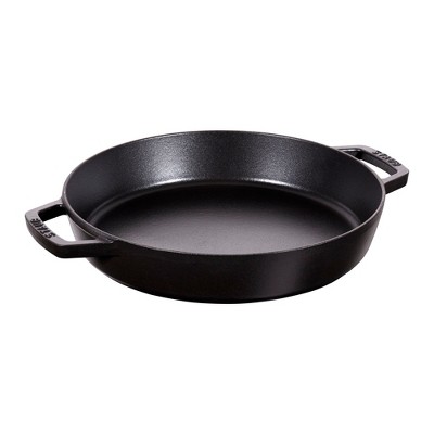 Staub Cast Iron 13-inch Double Handle Specialty Pan Black