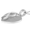Haus of Brilliance Silver 1/10 cttw Diamond Heart and Ribbon Pendant Necklace - 4 of 4
