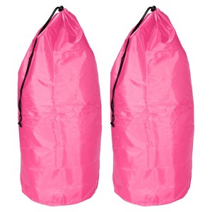 Unique Bargains Storage Bag with Drawstring Strap 2 Pcs Pink - 1 of 4