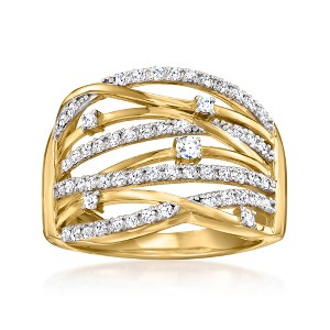 Ross-Simons 0.50 ct. t.w. Lab-Grown Diamond Highway Ring in 18kt Gold Over Sterling - 1 of 4