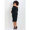 Avenue Women's Plus Size Collette Off Shoulder Gathered Waist Dress - 3 of 4