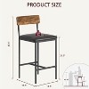 Bar Stools Set of 2/4, 25.5" Upholstered Bar Chairs with Back and Footrest, Modern Padded Kitchen Bar Stools for Island, Dining Room, Pub - 2 of 4