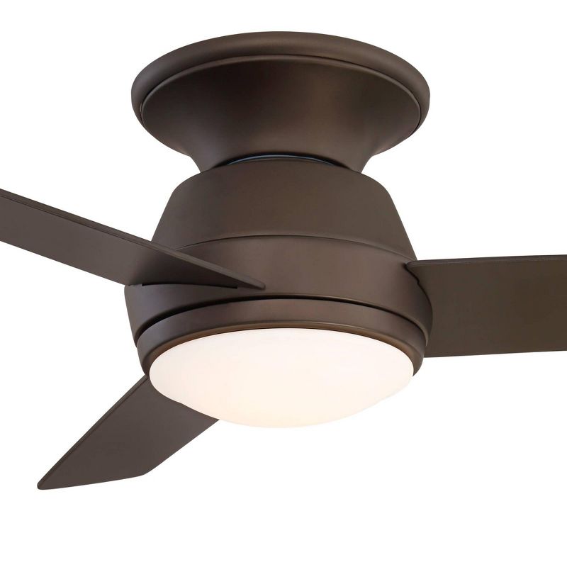 44" Casa Vieja Marbella Breeze Modern Indoor Hugger Ceiling Fan with Dimmable LED Light Remote Control Bronze Opal Glass for Living Room Kitchen House, 3 of 9