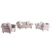 3pcs Couch Set Luxury Classic America Chesterfield Sofa Loveseat and Arm Chair Tufted Camel Back - Morden Fort - 2 of 4