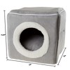 Pet Adobe Cat Pet Bed Cave With Removable Cushion - For Large Cats/Small Dogs, 13" x 12" x 11.25", Gray - image 4 of 4