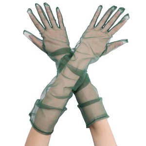 INSPIRE CHIC Women's Tulle Full Finger Mesh Opera Gloves - 1 of 4