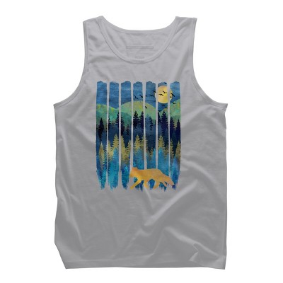 Men's Design By Humans Fox Forest Night By Maryedenoa Tank Top