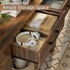 Dolonm 2-Tier 63" Console Desk with 2 Drawers,U-shaped Base with Power Outlet & USB Ports LED Lights,for Entrances,Corridors,Behind Sofas - 4 of 4